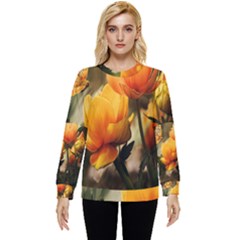 Yellow Butterfly Flower Hidden Pocket Sweatshirt