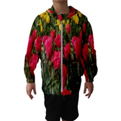 Yellow Pink Red Flowers Kids  Hooded Windbreaker