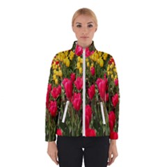 Yellow Pink Red Flowers Women s Bomber Jacket