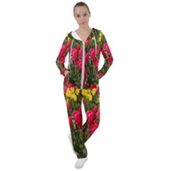 Yellow Pink Red Flowers Women s Tracksuit by Azkajaya