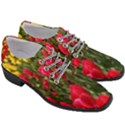 Yellow Pink Red Flowers Women Heeled Oxford Shoes View3