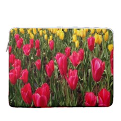 Yellow Pink Red Flowers 15  Vertical Laptop Sleeve Case With Pocket by Azkajaya