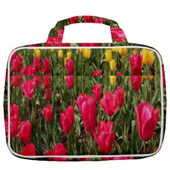 Yellow Pink Red Flowers Travel Toiletry Bag With Hanging Hook by Azkajaya