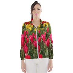 Yellow Pink Red Flowers Women s Windbreaker