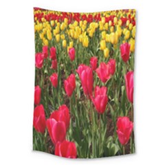 Yellow Pink Red Flowers Large Tapestry