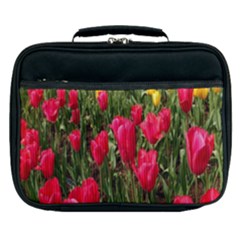 Yellow Pink Red Flowers Lunch Bag by Azkajaya