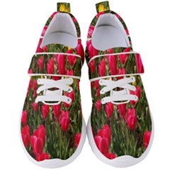 Yellow Pink Red Flowers Women s Velcro Strap Shoes by Azkajaya