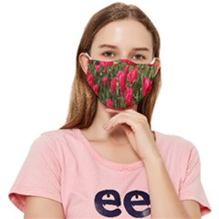 Yellow Pink Red Flowers Fitted Cloth Face Mask (adult) by Azkajaya