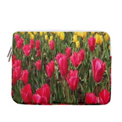 Yellow Pink Red Flowers 13  Vertical Laptop Sleeve Case With Pocket by Azkajaya