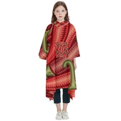 Seamless-chili-pepper-pattern Kids  Hooded Rain Ponchos by Ket1n9