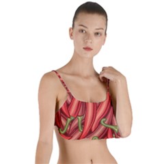 Seamless-chili-pepper-pattern Layered Top Bikini Top  by Ket1n9