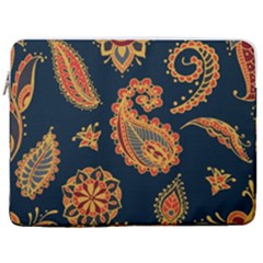 Bright-seamless-pattern-with-paisley-mehndi-elements-hand-drawn-wallpaper-with-floral-traditional-in 17  Vertical Laptop Sleeve Case With Pocket