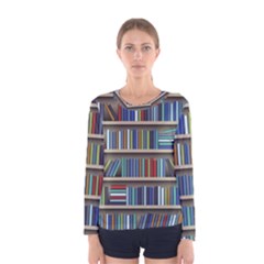 Bookshelf Women s Long Sleeve T-shirt