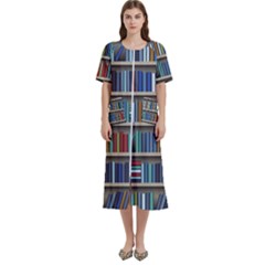 Bookshelf Women s Cotton Short Sleeve Nightgown by Ket1n9