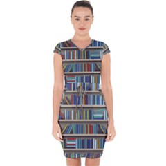 Bookshelf Capsleeve Drawstring Dress  by Ket1n9