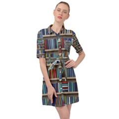 Bookshelf Belted Shirt Dress by Ket1n9