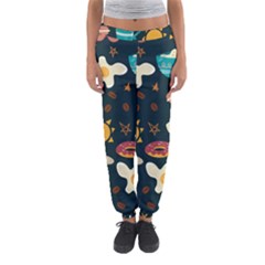 Seamless-pattern-with-breakfast-symbols-morning-coffee Women s Jogger Sweatpants by Ket1n9