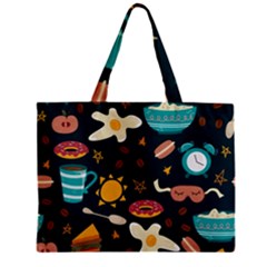 Seamless-pattern-with-breakfast-symbols-morning-coffee Zipper Mini Tote Bag