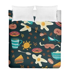 Seamless-pattern-with-breakfast-symbols-morning-coffee Duvet Cover Double Side (Full/ Double Size)