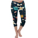 Seamless-pattern-with-breakfast-symbols-morning-coffee Capri Yoga Leggings View1