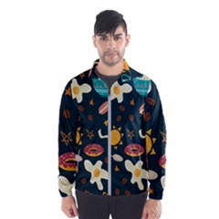 Seamless-pattern-with-breakfast-symbols-morning-coffee Men s Windbreaker