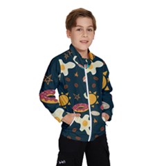 Seamless-pattern-with-breakfast-symbols-morning-coffee Kids  Windbreaker by Ket1n9