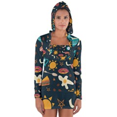 Seamless-pattern-with-breakfast-symbols-morning-coffee Long Sleeve Hooded T-shirt