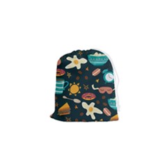 Seamless-pattern-with-breakfast-symbols-morning-coffee Drawstring Pouch (XS)