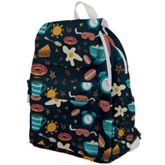 Seamless-pattern-with-breakfast-symbols-morning-coffee Top Flap Backpack