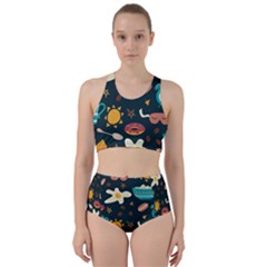 Seamless-pattern-with-breakfast-symbols-morning-coffee Racer Back Bikini Set