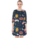 Seamless-pattern-with-breakfast-symbols-morning-coffee Smock Dress View1