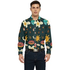 Seamless-pattern-with-breakfast-symbols-morning-coffee Men s Long Sleeve Shirt by Ket1n9