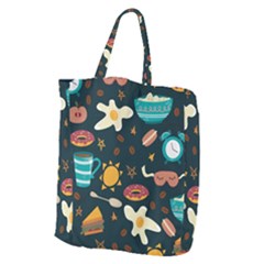 Seamless-pattern-with-breakfast-symbols-morning-coffee Giant Grocery Tote