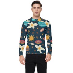 Seamless-pattern-with-breakfast-symbols-morning-coffee Men s Long Sleeve Rash Guard