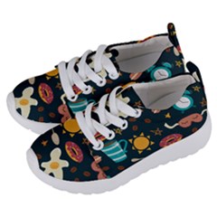 Seamless-pattern-with-breakfast-symbols-morning-coffee Kids  Lightweight Sports Shoes