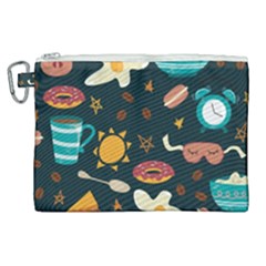 Seamless-pattern-with-breakfast-symbols-morning-coffee Canvas Cosmetic Bag (xl) by Ket1n9