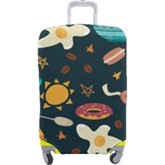 Seamless-pattern-with-breakfast-symbols-morning-coffee Luggage Cover (Large)