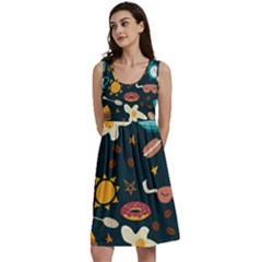 Seamless-pattern-with-breakfast-symbols-morning-coffee Classic Skater Dress