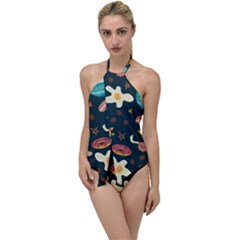 Seamless-pattern-with-breakfast-symbols-morning-coffee Go with the Flow One Piece Swimsuit