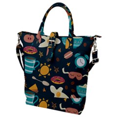 Seamless-pattern-with-breakfast-symbols-morning-coffee Buckle Top Tote Bag