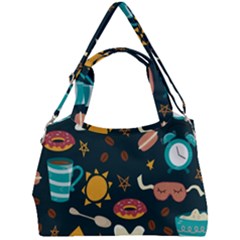 Seamless-pattern-with-breakfast-symbols-morning-coffee Double Compartment Shoulder Bag