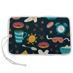 Seamless-pattern-with-breakfast-symbols-morning-coffee Pen Storage Case (L)