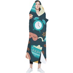 Seamless-pattern-with-breakfast-symbols-morning-coffee Wearable Blanket