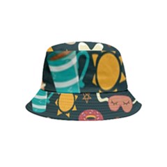 Seamless-pattern-with-breakfast-symbols-morning-coffee Bucket Hat (Kids)