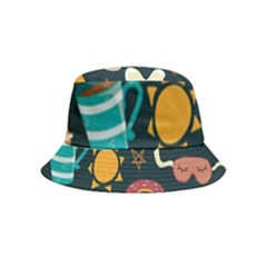 Seamless-pattern-with-breakfast-symbols-morning-coffee Inside Out Bucket Hat (Kids)