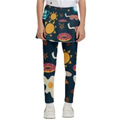 Seamless-pattern-with-breakfast-symbols-morning-coffee Kids  Skirted Pants