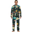 Seamless-pattern-with-breakfast-symbols-morning-coffee Men s Long Sleeve Velvet Pocket Pajamas Set View1