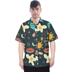 Seamless-pattern-with-breakfast-symbols-morning-coffee Men s Hawaii Shirt