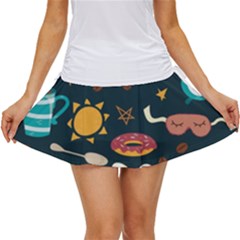 Seamless-pattern-with-breakfast-symbols-morning-coffee Women s Skort