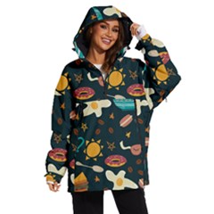 Seamless-pattern-with-breakfast-symbols-morning-coffee Women s Ski and Snowboard Waterproof Breathable Jacket